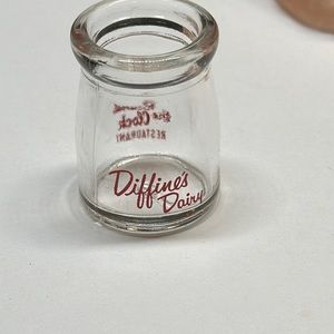 Vintage dairy creamer restaurant mini glass jar
